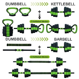 66lbs/88lbs Weight 4 in 1 Adjustable Kettlebell Set  Dumbbell Set Used as Kettlebells Barbell Push up Stand for GYM Home