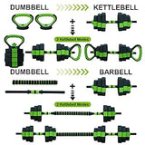 66lbs/88lbs Weight 4 in 1 Adjustable Kettlebell Set  Dumbbell Set Used as Kettlebells Barbell Push up Stand for GYM Home