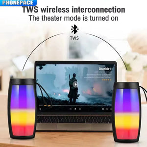 Bluetooth Wireless Speakers Powerful Portable Sound Box Subwoofer Car Audio Bass MP3 Player Sound System LED Lights