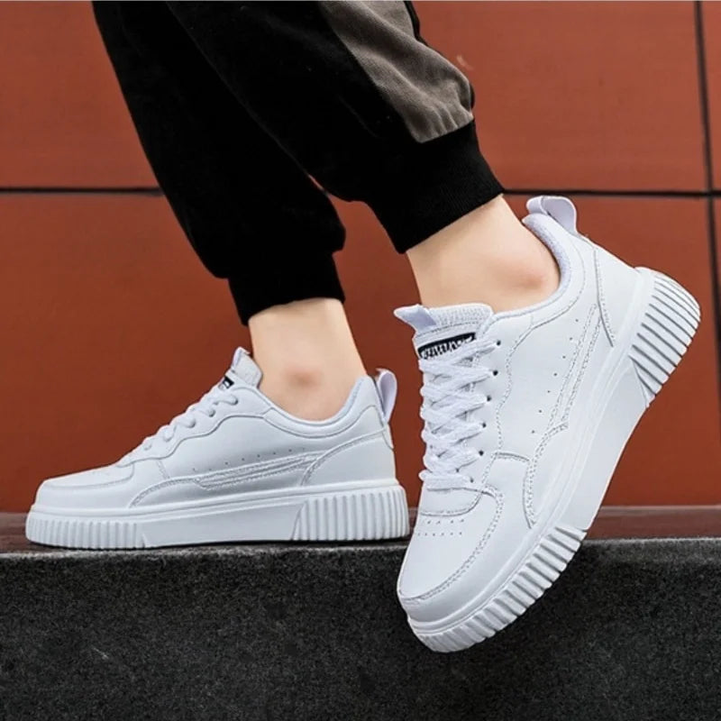YRZL Men's Running Shoes Lightweight Outdoor Walking Shoes Soft Sole Comfortable Sneakers PU Leather Casual Sports Shoes for Men