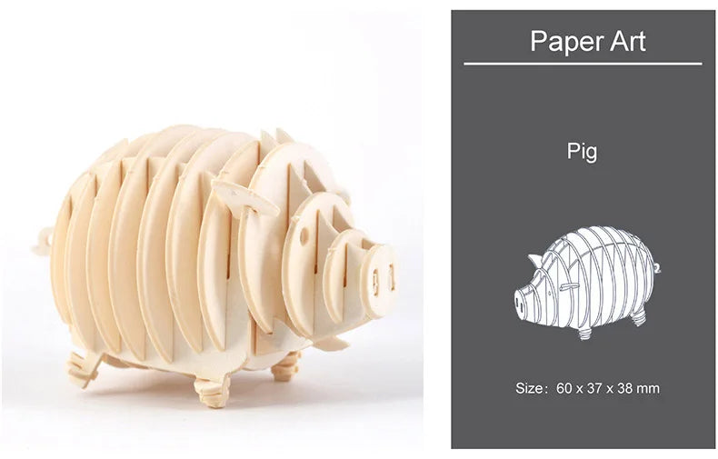 DIY 3D Wooden Puzzle Model Animal Montessori Toys for Children Crafts Dachshund Skeleton Assembly Gift Set for Kids Adults Teens