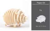 DIY 3D Wooden Puzzle Model Animal Montessori Toys for Children Crafts Dachshund Skeleton Assembly Gift Set for Kids Adults Teens