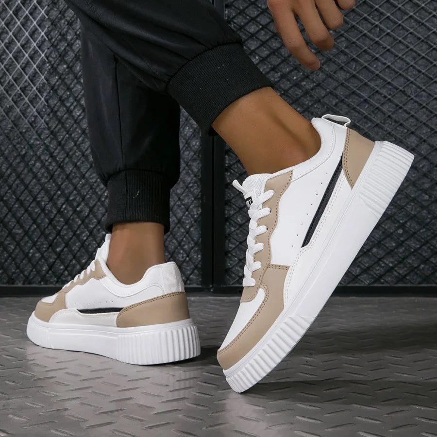 YRZL Men's Running Shoes Lightweight Outdoor Walking Shoes Soft Sole Comfortable Sneakers PU Leather Casual Sports Shoes for Men