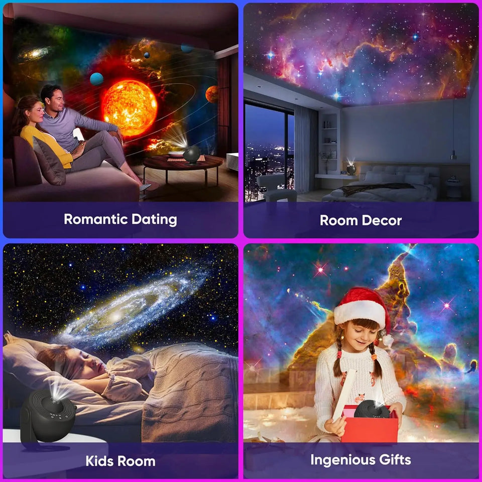 Star Projector,13 in 1 Planetarium Galaxy Projecto,360°Rotation,Mute Design,HD Image&Timing for Bedroom,Birthday,Christmas Decor