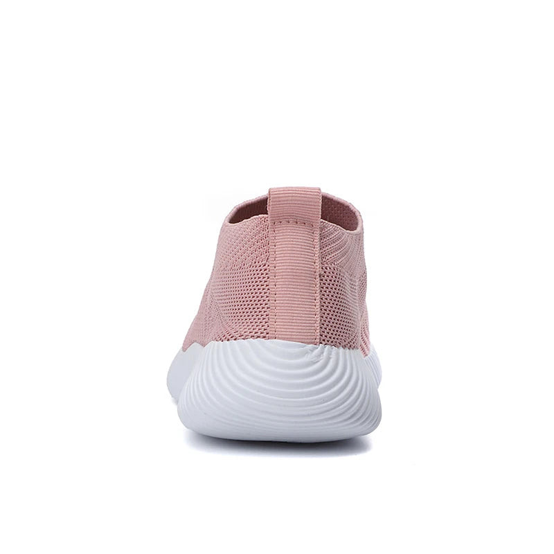 New Pink Sneakers For Women Casual Shoes Comfortable Vulcanized Shoes Breathable Ladies Slip On Flats Shoes Loafers Plus Size 42