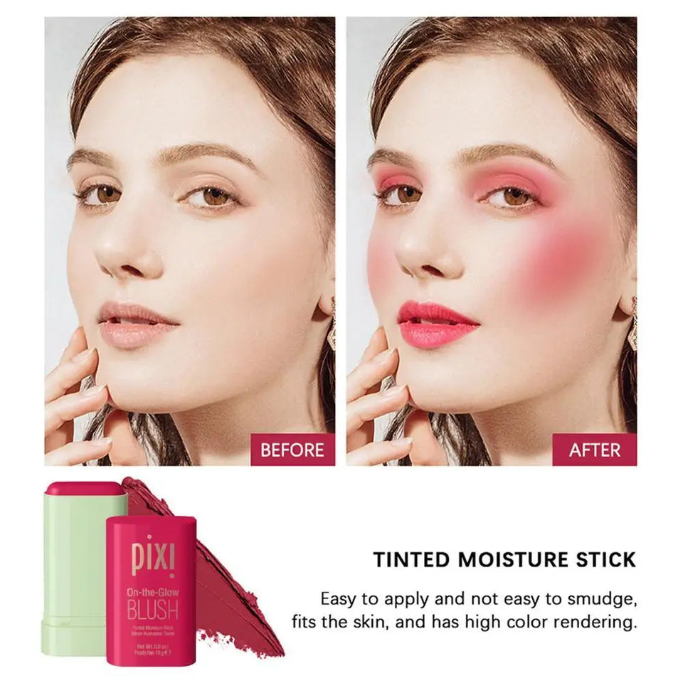Multi-function Blush Stick Easy Tinted Makeup Rouge Blusher Cream Waterproof Long Lasting Rendering Brightening Skin Tone