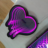 Round RGB Infinite mirror neon sign mirror party bedroom bar flexible light strip mirror stainless steel acrylic mirror decor