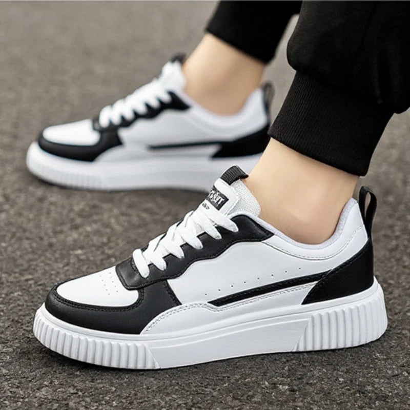 YRZL Men's Running Shoes Lightweight Outdoor Walking Shoes Soft Sole Comfortable Sneakers PU Leather Casual Sports Shoes for Men