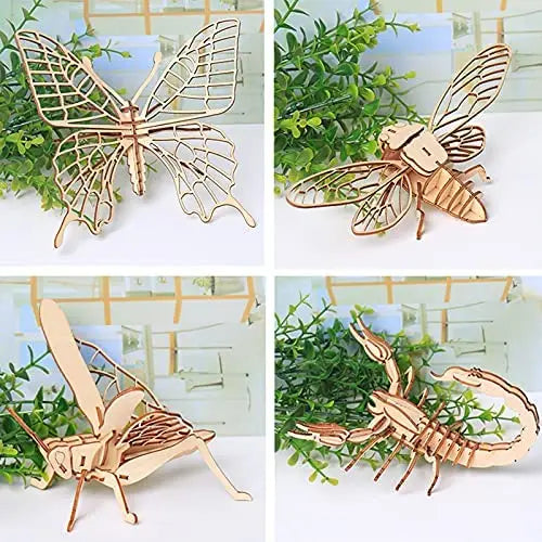 DIY 3D Wooden Puzzle Model Animal Montessori Toys for Children Crafts Dachshund Skeleton Assembly Gift Set for Kids Adults Teens
