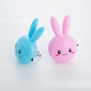 Cartoon Rabbit LED Night Light AC110-220V Switch Wall Night Lamp With US Plug Gifts For Kid/Baby/Children Bedroom Bedside Lamp