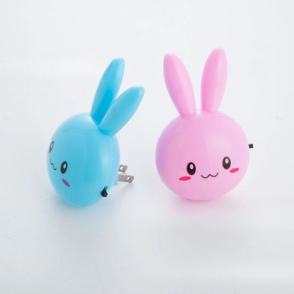Cartoon Rabbit LED Night Light AC110-220V Switch Wall Night Lamp With US Plug Gifts For Kid/Baby/Children Bedroom Bedside Lamp