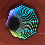 Round RGB Infinite mirror neon sign mirror party bedroom bar flexible light strip mirror stainless steel acrylic mirror decor