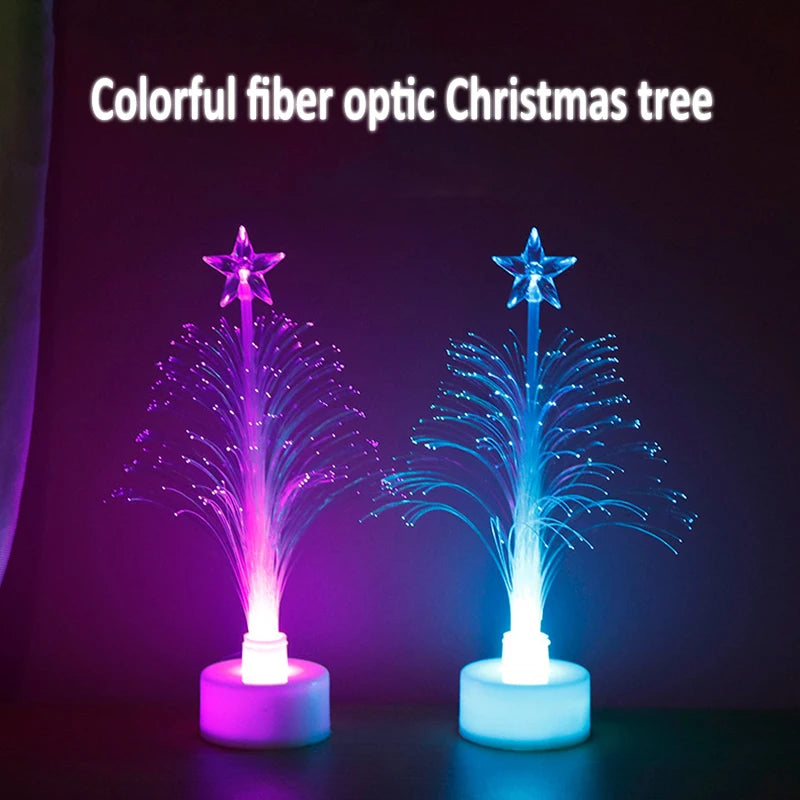 LED Christmas Fiber Tree Color-changing Fiber Tree Luminous Fiber Optic Christmas Tree Night Light Festival Decorative Lamp 1 PC