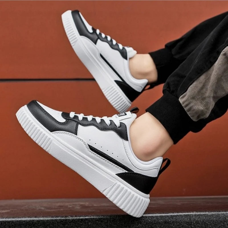 YRZL Men's Running Shoes Lightweight Outdoor Walking Shoes Soft Sole Comfortable Sneakers PU Leather Casual Sports Shoes for Men