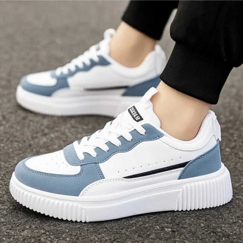 YRZL Men's Running Shoes Lightweight Outdoor Walking Shoes Soft Sole Comfortable Sneakers PU Leather Casual Sports Shoes for Men