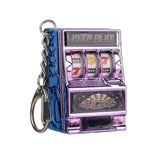 Mini Gambling Slot Machine Key Chains Creative Arcade Pocket Fruit Lucky Jackpot Gadget Antistress Toy Funny Games Keychain Ring