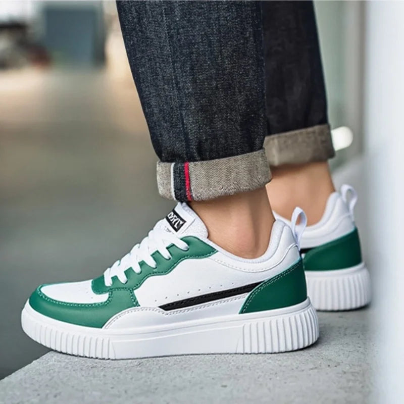 YRZL Men's Running Shoes Lightweight Outdoor Walking Shoes Soft Sole Comfortable Sneakers PU Leather Casual Sports Shoes for Men