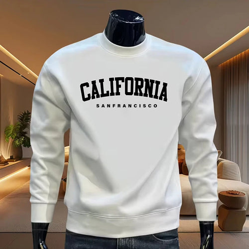 California Printed Hoodies for Men High Quality Spring Autumn Casual Sports O-neck Sweatshirts Male Home Outdoor Comfortable Top