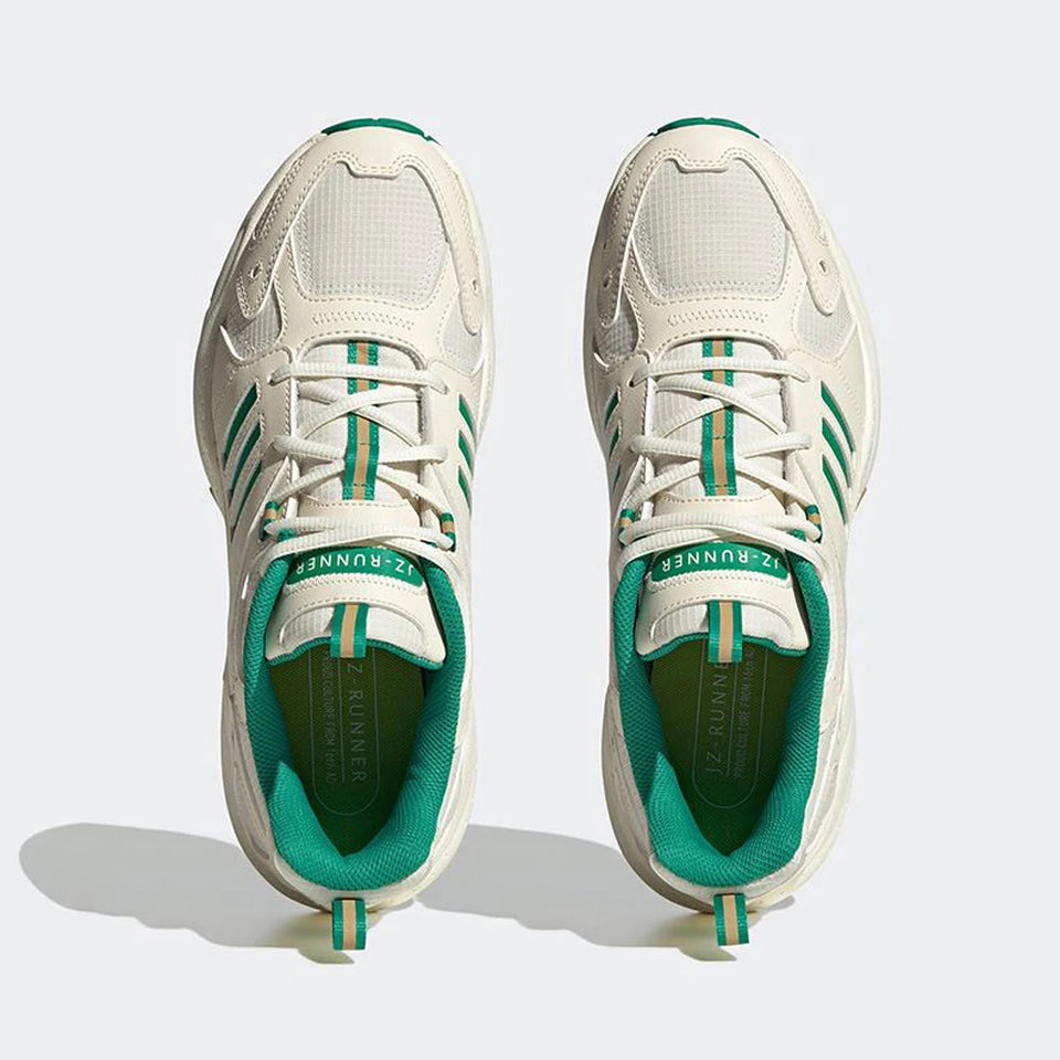 Adidas JZ RUNNER Retro - Style Breathable Mesh Sneakers with Green Accents