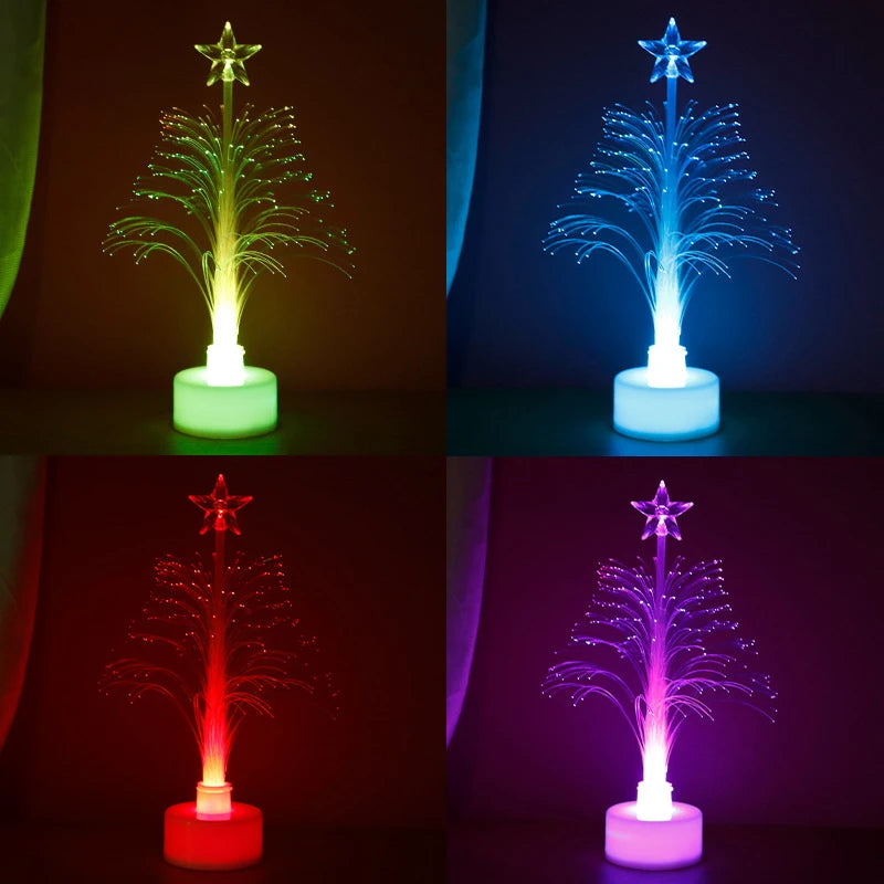 LED Christmas Fiber Tree Color-changing Fiber Tree Luminous Fiber Optic Christmas Tree Night Light Festival Decorative Lamp 1 PC
