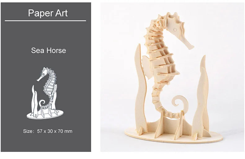 DIY 3D Wooden Puzzle Model Animal Montessori Toys for Children Crafts Dachshund Skeleton Assembly Gift Set for Kids Adults Teens