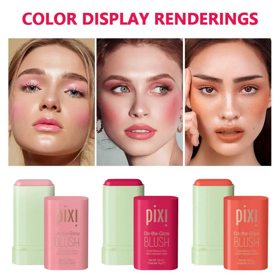 Multi-function Blush Stick Easy Tinted Makeup Rouge Blusher Cream Waterproof Long Lasting Rendering Brightening Skin Tone