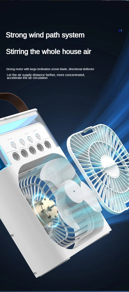 Xiaomi MIJIA 3-in-1 Portable Air Conditioners Fan With LED Night Light Household Mini Air Cooler For Office Home Adjustable Fan