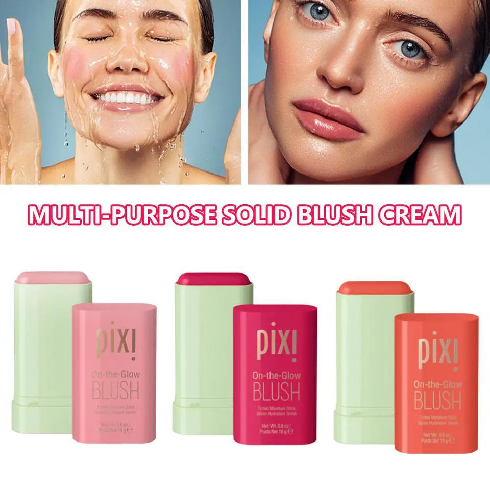 Multi-function Blush Stick Easy Tinted Makeup Rouge Blusher Cream Waterproof Long Lasting Rendering Brightening Skin Tone