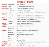 100% Original Unlocked Apple iPhone 12 mini 5.4" Genuine 4GB RAM 64/128/256GB ROM A15 Bionic IOS Face ID NFC 5G SmartPhone