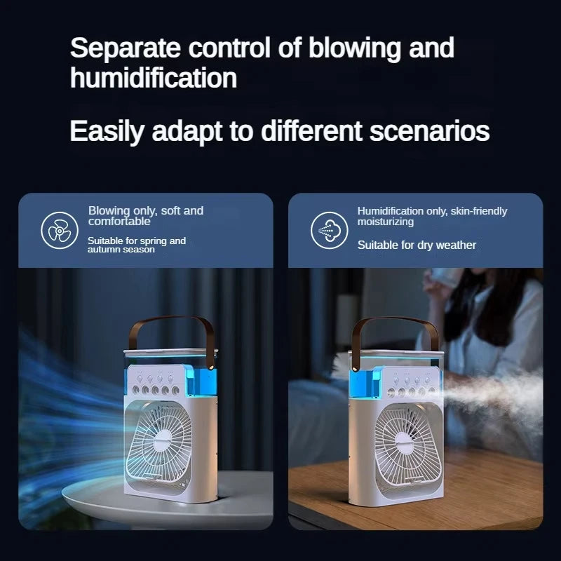 Xiaomi MIJIA 3-in-1 Portable Air Conditioners Fan With LED Night Light Household Mini Air Cooler For Office Home Adjustable Fan