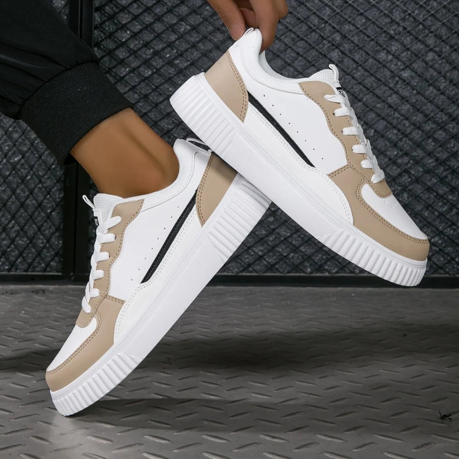YRZL Men's Running Shoes Lightweight Outdoor Walking Shoes Soft Sole Comfortable Sneakers PU Leather Casual Sports Shoes for Men