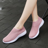 New Pink Sneakers For Women Casual Shoes Comfortable Vulcanized Shoes Breathable Ladies Slip On Flats Shoes Loafers Plus Size 42