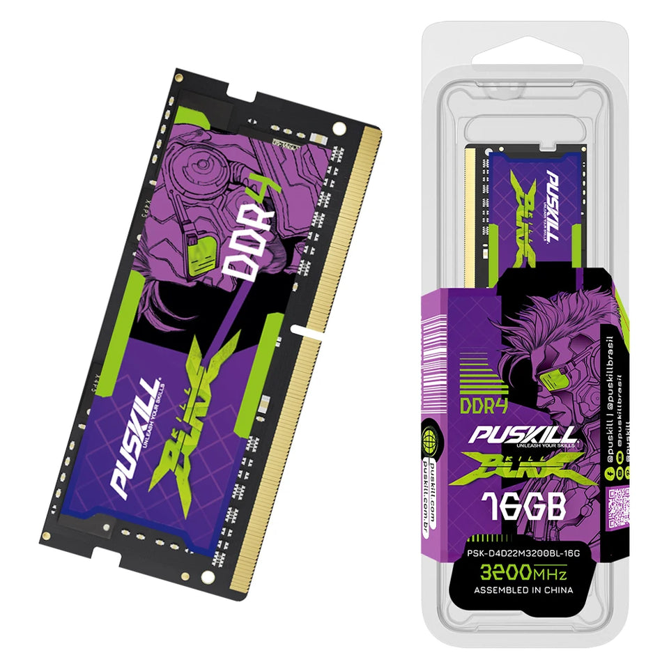 2PCS PUSKILL Memoria Ram DDR4 16GB 8GB 4GB 3200MHz 2666MHz 2400MHz 260pin Sodimm Notebook For Laptop Memory
