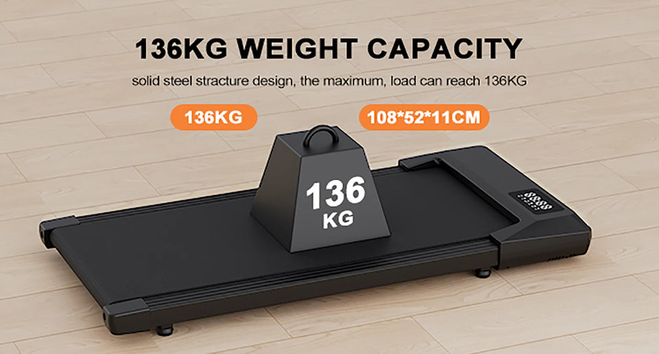 39.37inch Under Desk Treadmill 350lbs Portable Treadmills for Home/Office Walkingpad App/Remote Control LCD Screen Data Tracking