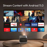 VEVSHAO A12 Projector Mini Portable  LED Video Android 13.0 WIFI 6 Mirror SmartPhone for 1080P 4K Video Home Cinema Projector