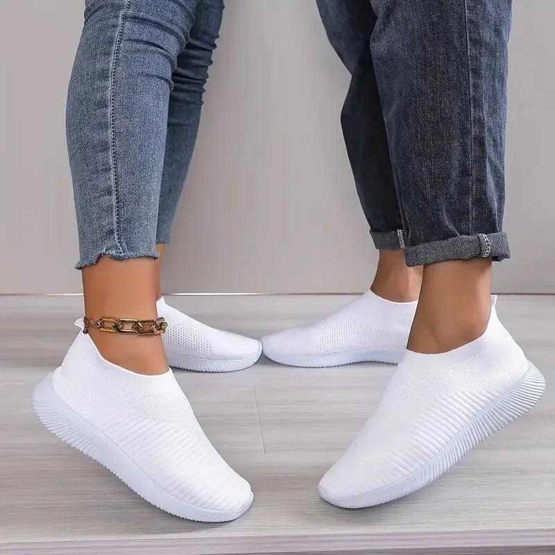 New Pink Sneakers For Women Casual Shoes Comfortable Vulcanized Shoes Breathable Ladies Slip On Flats Shoes Loafers Plus Size 42