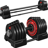 Adjustable Dumbbell Set Free Weight Dumbbells 52.5lbs/90lbs Fast Adjust Dumbbells Dumbbell Weight Set, with Tray for Men/W