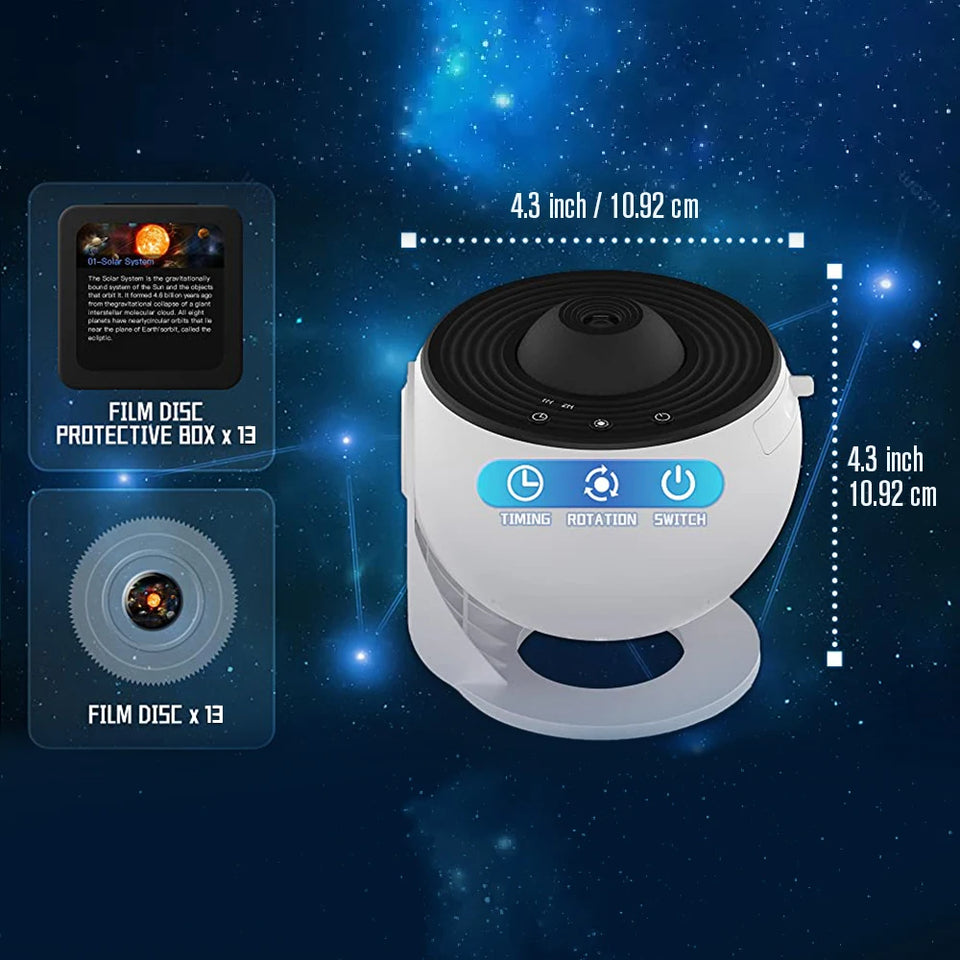 Star Projector,13 in 1 Planetarium Galaxy Projecto,360°Rotation,Mute Design,HD Image&Timing for Bedroom,Birthday,Christmas Decor
