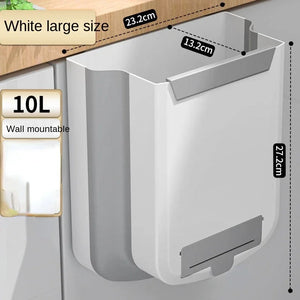 9L Folding Waste Bins Kitchen Garbage Bin Foldable Car Trash Can Wall Mounted Trashcan for Bathroom Toilet Waste Storage Bucket