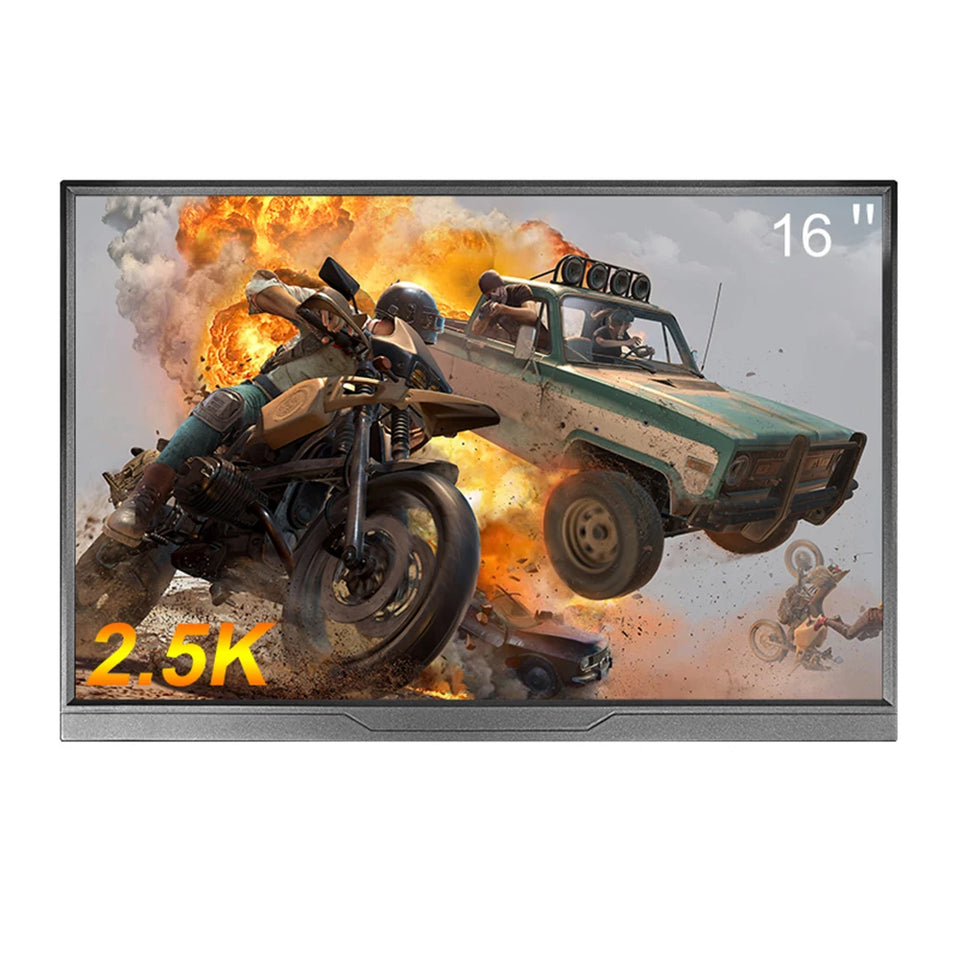16 inch Portable Monitor 2.5K/120HZ/100%sRGB  For Laptop XBox PS4 / 5 Switch Cell Phone Computer Extension Gaming  Travel Screen