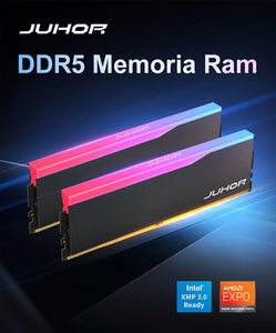 JUHOR Memoria Ram RGB DDR5 16GB 6000MHz 6400MHz PC5 Desktop Computer  Dimm Memory