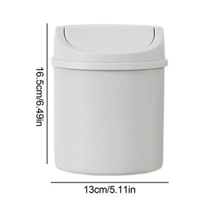 universal Waste Bin with Lid Desktop Office Organizer Storage Home Garbage Basket Container Table Trash Bin Small Trash Can