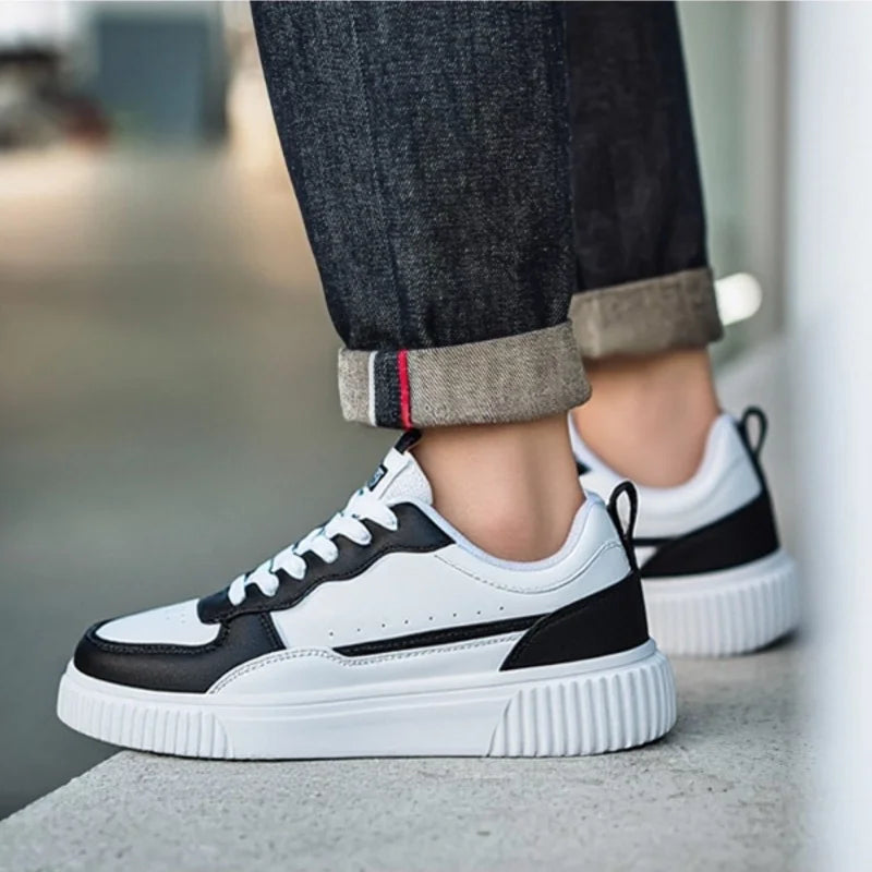 YRZL Men's Running Shoes Lightweight Outdoor Walking Shoes Soft Sole Comfortable Sneakers PU Leather Casual Sports Shoes for Men