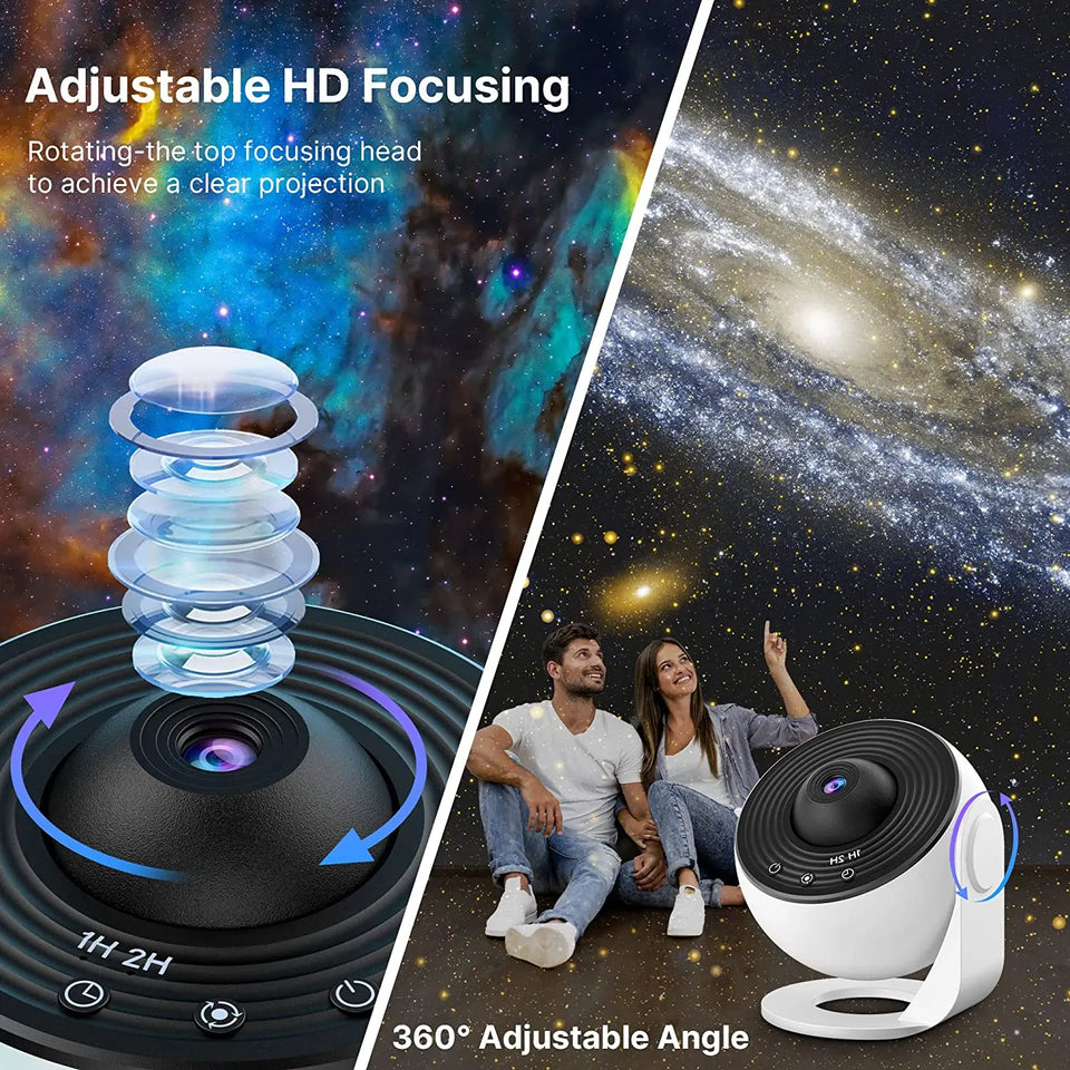Star Projector,13 in 1 Planetarium Galaxy Projecto,360°Rotation,Mute Design,HD Image&Timing for Bedroom,Birthday,Christmas Decor
