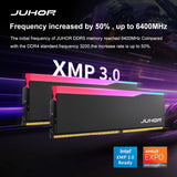 JUHOR Memoria Ram RGB DDR5 16GB 6000MHz 6400MHz PC5 Desktop Computer  Dimm Memory