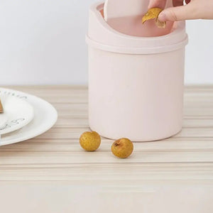 universal Waste Bin with Lid Desktop Office Organizer Storage Home Garbage Basket Container Table Trash Bin Small Trash Can