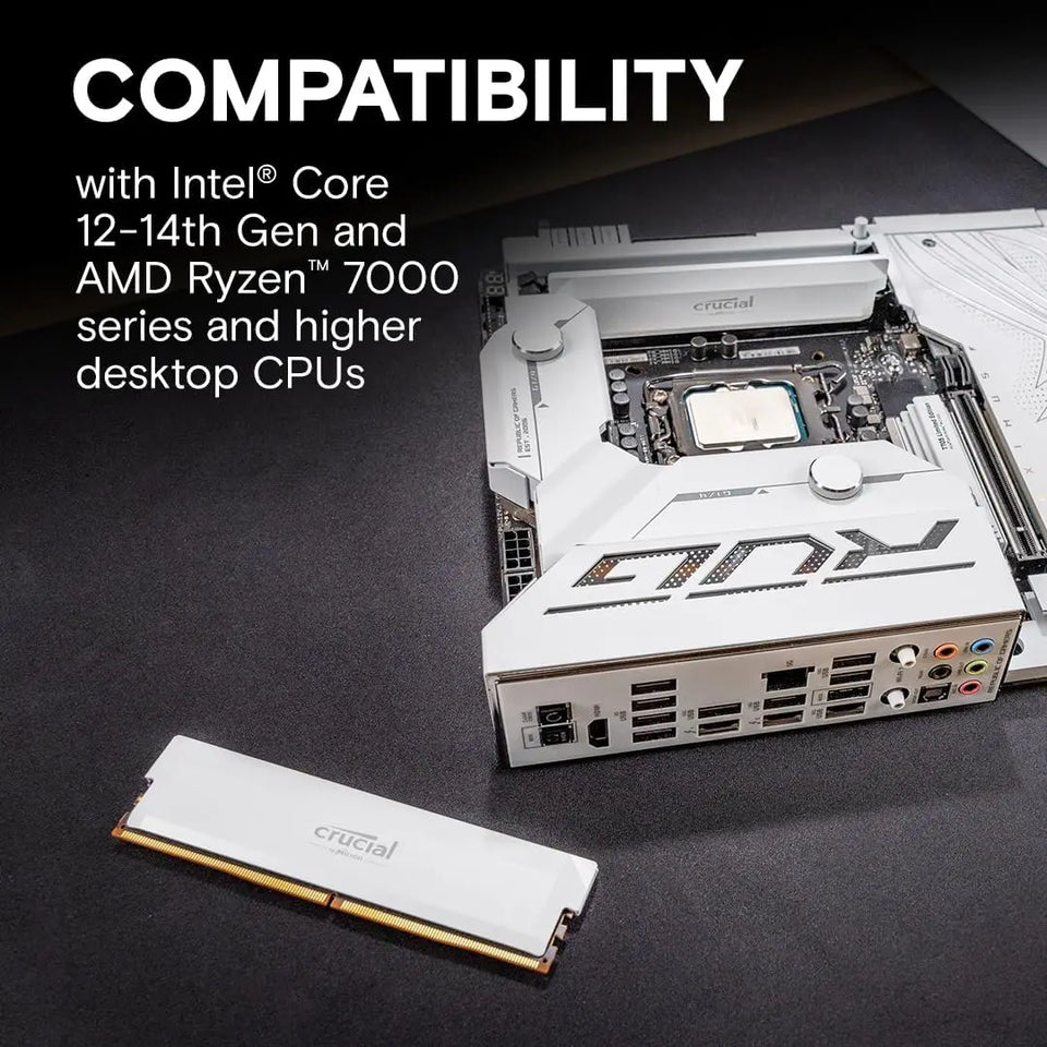 Crucial Pro DDR5 RAM 2x16GB 6000MHz, 6400MHz Overclocking Desktop Gaming Memory, Intel XMP 3.0 & AMD Expo Compatible-OEM Package