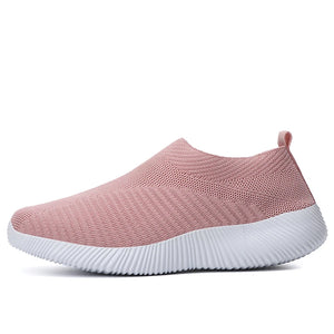 New Pink Sneakers For Women Casual Shoes Comfortable Vulcanized Shoes Breathable Ladies Slip On Flats Shoes Loafers Plus Size 42