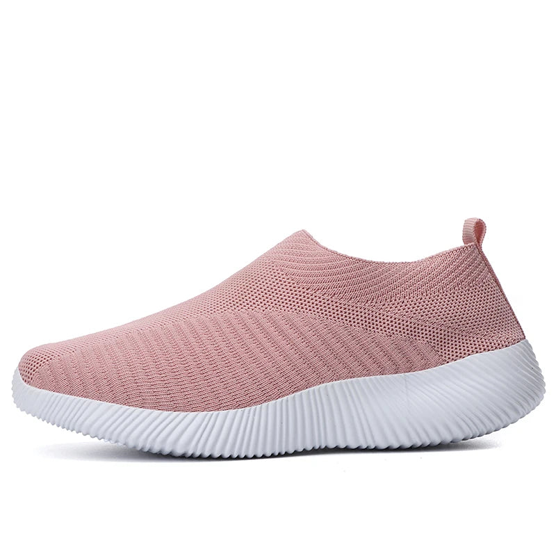 New Pink Sneakers For Women Casual Shoes Comfortable Vulcanized Shoes Breathable Ladies Slip On Flats Shoes Loafers Plus Size 42