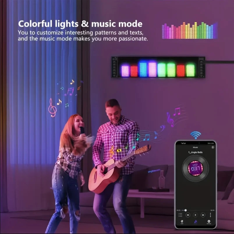 Devil's Eye LED Car Display USB 5V Matrix Pixel Panel APP Control RGB Graffiti Scrolling Text Animation For Halloween Christmas